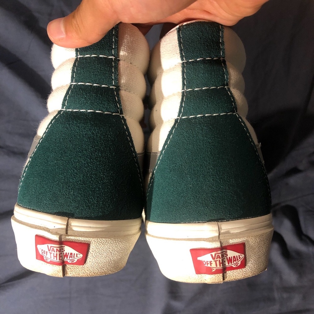 Green and White High top Vans - Picture 2 of 6